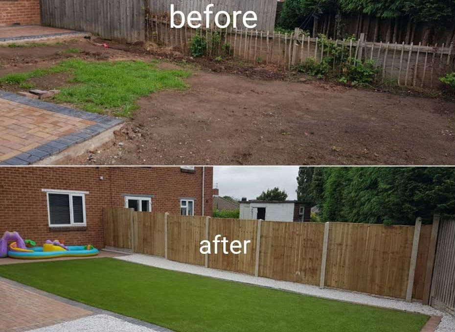 Artificial Grass Installation Before and After